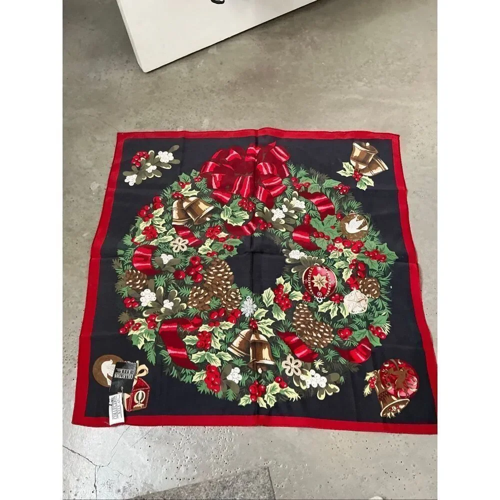 Collection XIIX Christmas Wreath Silk Scarf